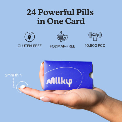 Milky Lactose Intolerance Pills – 10,800 FCC Lactase Enzyme (96 Count, Ultra Violet)