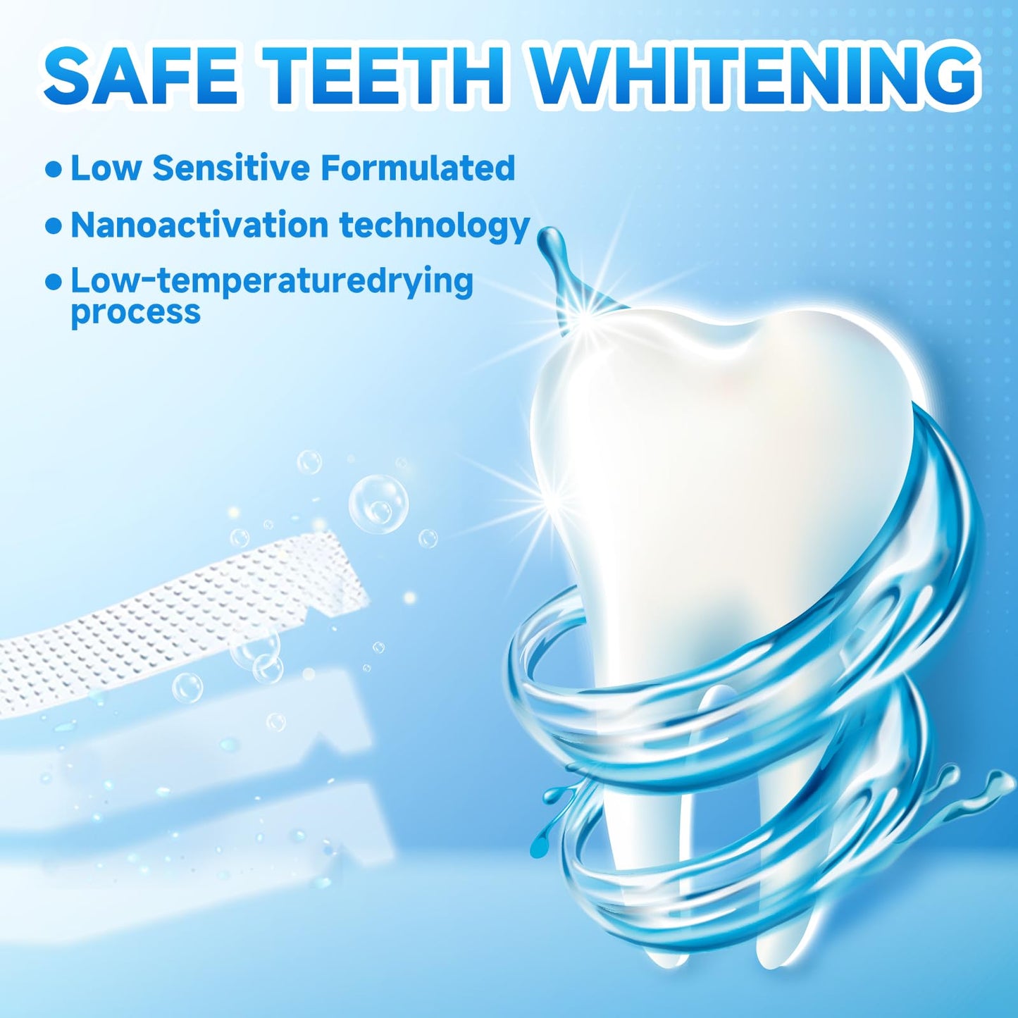 Milumber Teeth Whitening Strips for Sensitive – 42 Strips, Enamel Safe, Mint