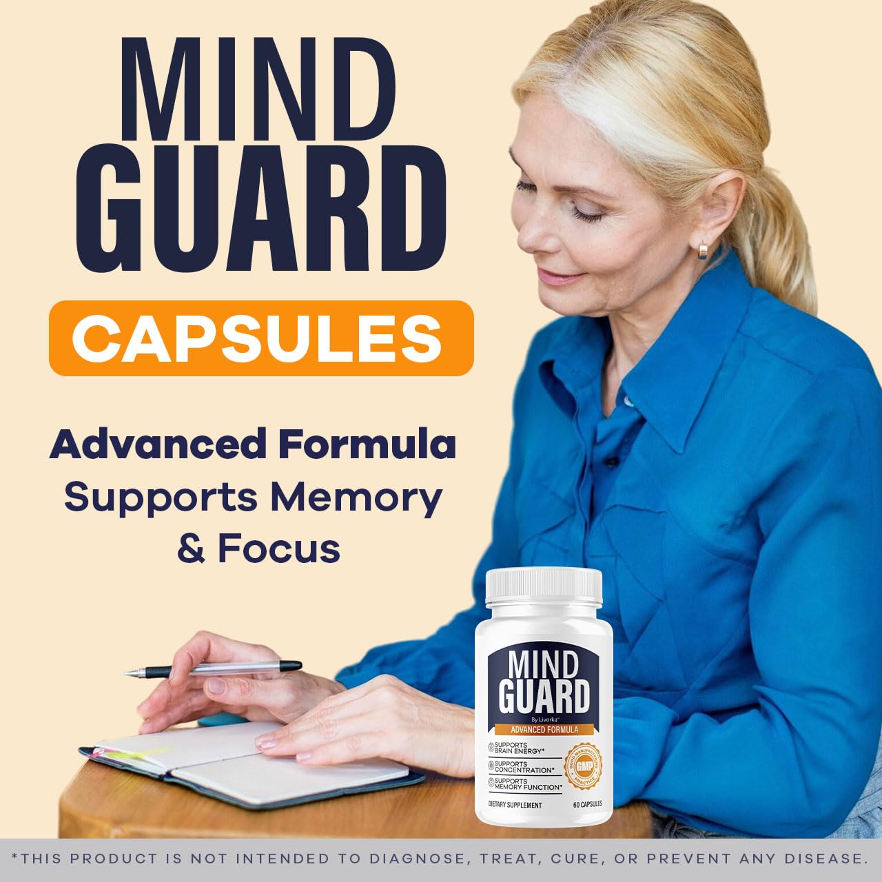 Mind Guard Brain Supplement - Advanced Memory & Focus Support | 60 Capsules