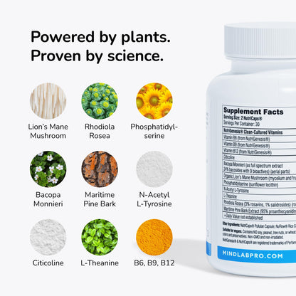 Mind Lab Pro MLP v4 Universal Nootropic – Focus, Memory, Clarity, Energy – 60 Count, Plant-Based, Made in USA