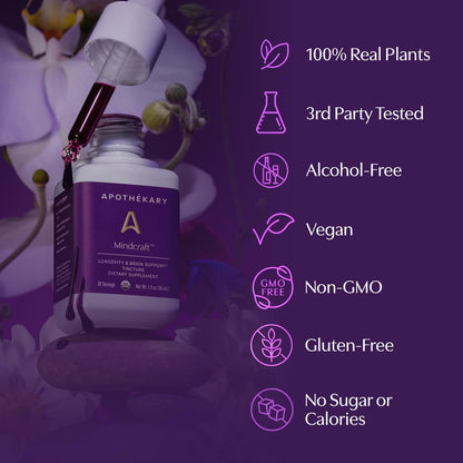 Apothékary Mindcraft: Focus, Cognition & Longevity Drops with Lion’s Mane & Cordyceps