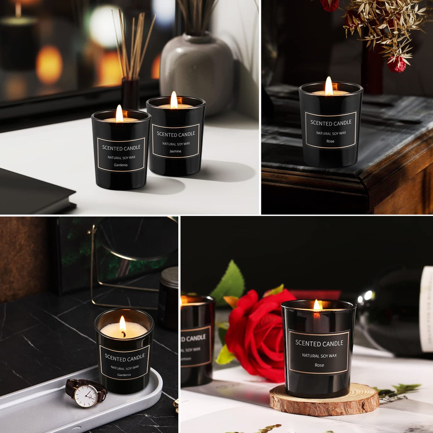 8 Pack Soy Wax Candles Gift Set – Aromatherapy Jar Candles (3.5oz)