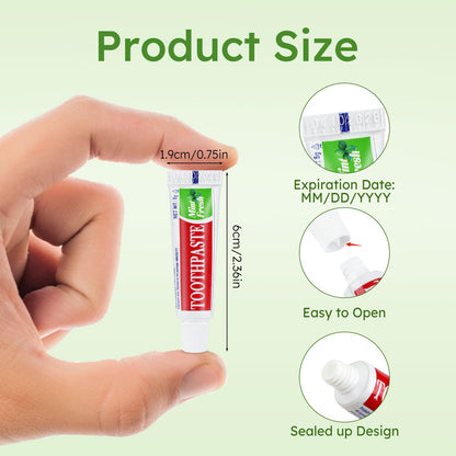 Travel Size Toothpaste Bulk 120 Tubes – Mint Disposable Pocket Paste 0.176 oz