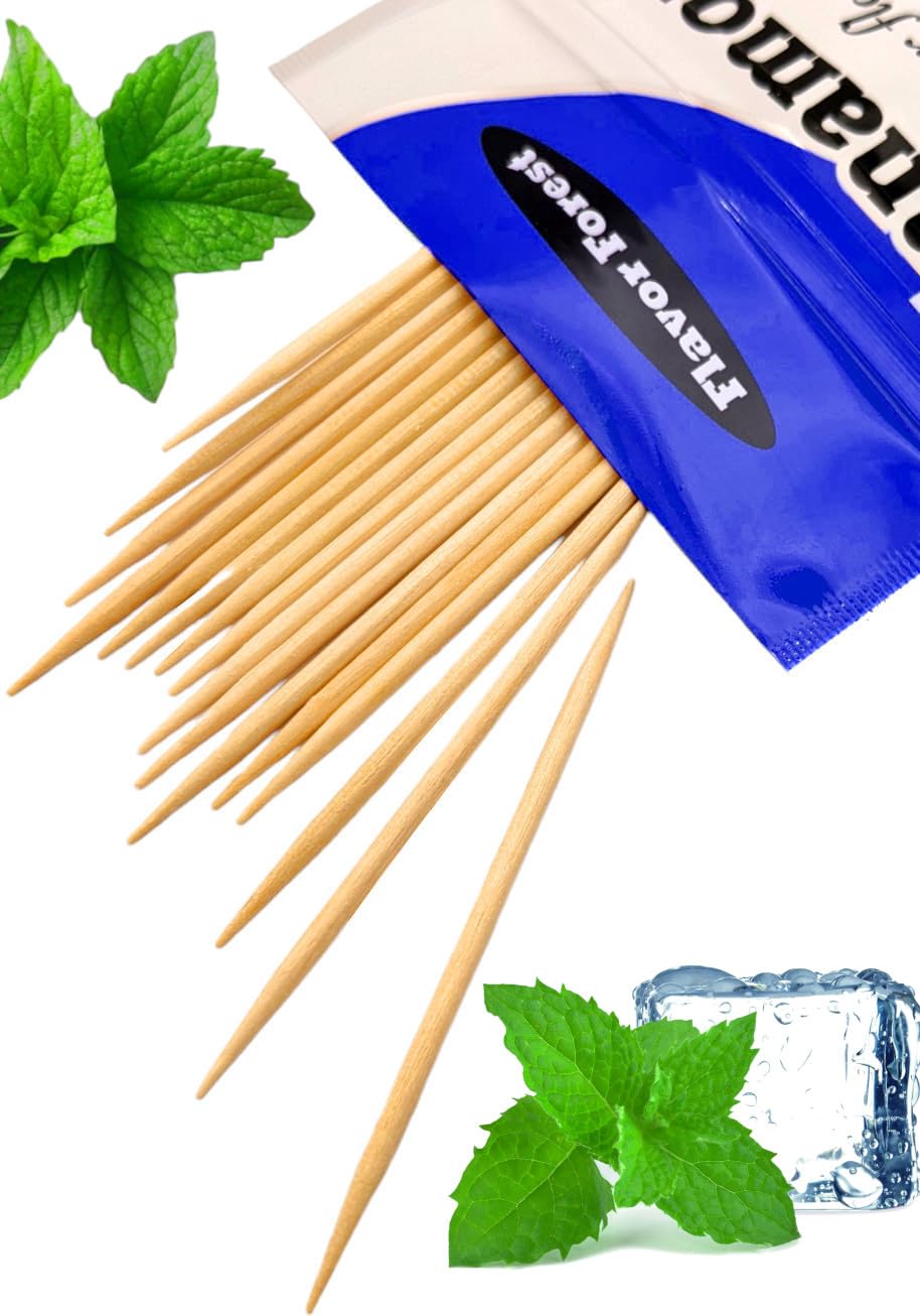 Mint Flavored Toothpicks 200ct - Fresh Birch Wood