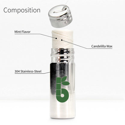 Vegan Dental Floss | Refillable Stainless Steel Dispenser | Zero Waste Mint 55 Yards | Bambaw