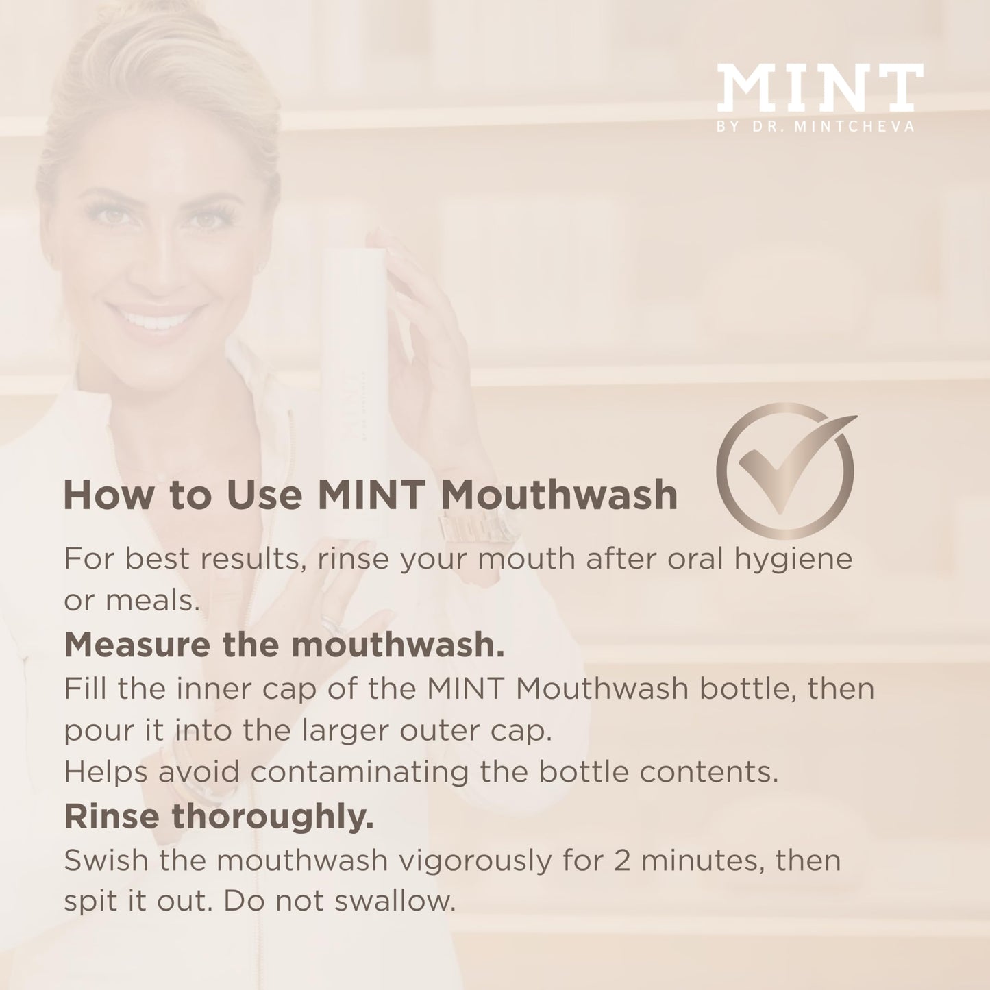 Mint Hollywood Smile Mouthwash Refill – 2-Phase Whitening, 0.1% Hydrogen Peroxide, Alcohol-Free, Vegan – 6.76 fl oz