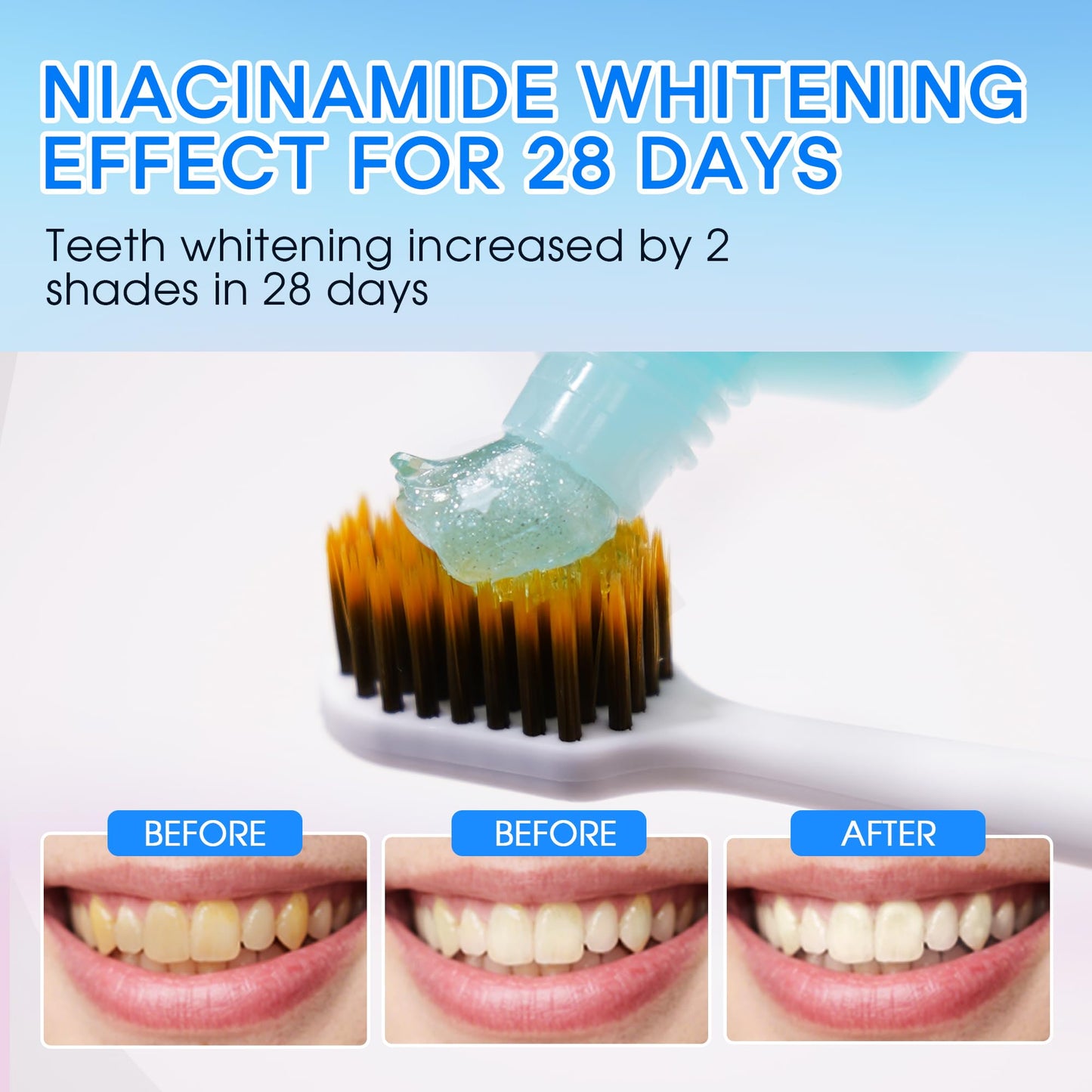 Hotluck Niacinamide Whitening Toothpaste – Mint & Peach, 3.53oz Pack of 4