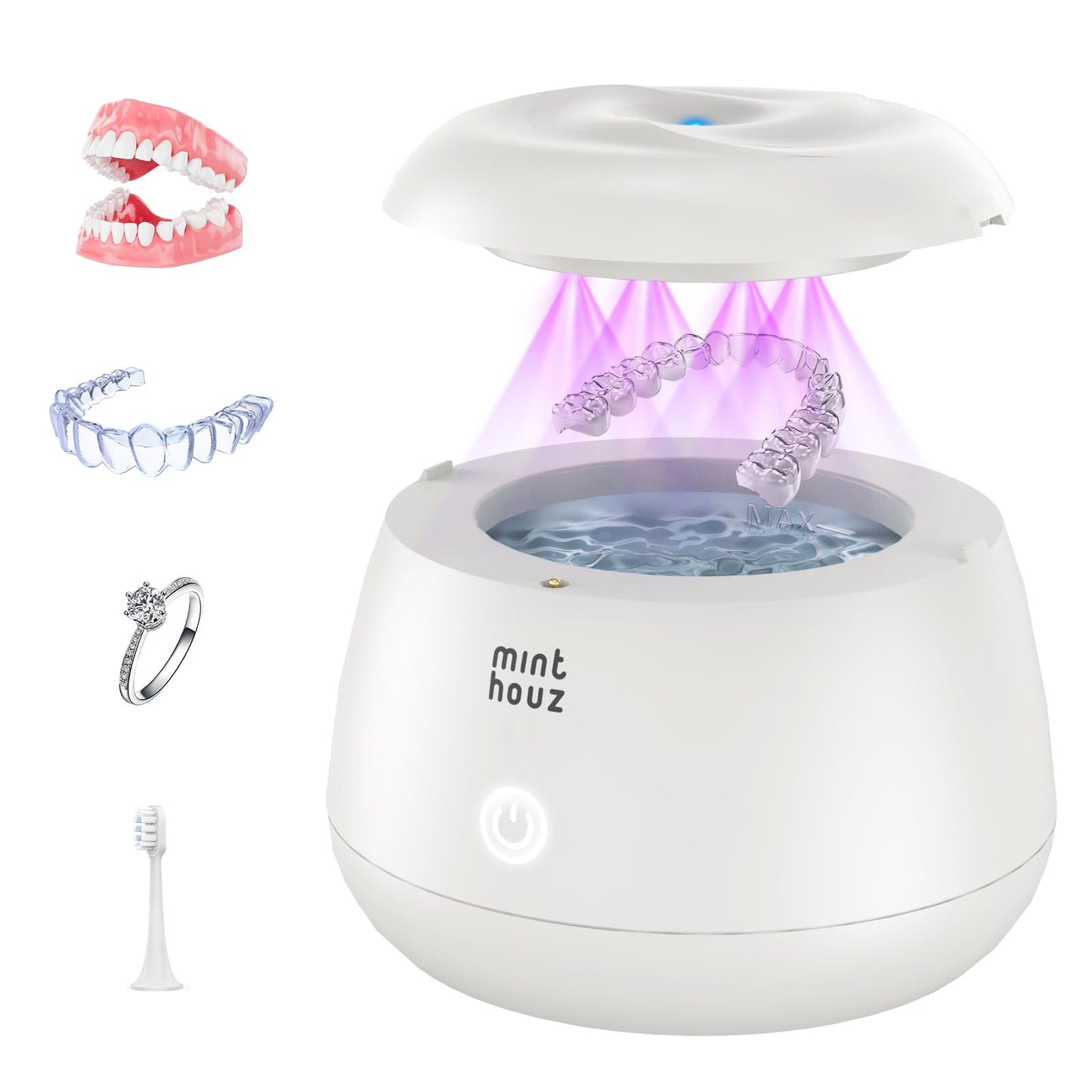 Minthouz Ultrasonic Retainer Cleaner – 200ml, 48kHz Cleaning for Dentures & Aligners