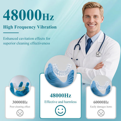 Minthouz Ultrasonic Retainer Cleaner – 200ml, 48kHz Cleaning for Dentures & Aligners