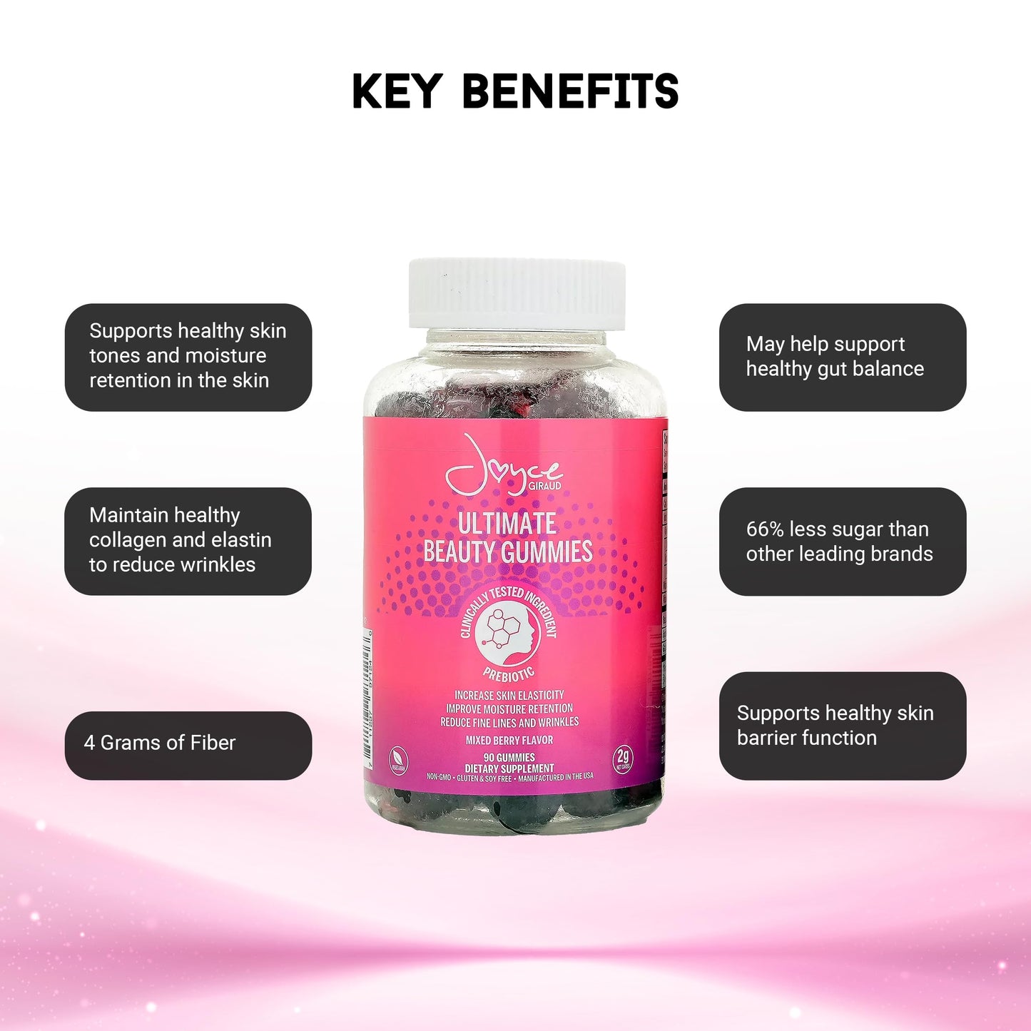 Miracle Elixir Collection: Joyce Giraud Ultimate Beauty Gummies, 270 Gummies (90-Day Supply)