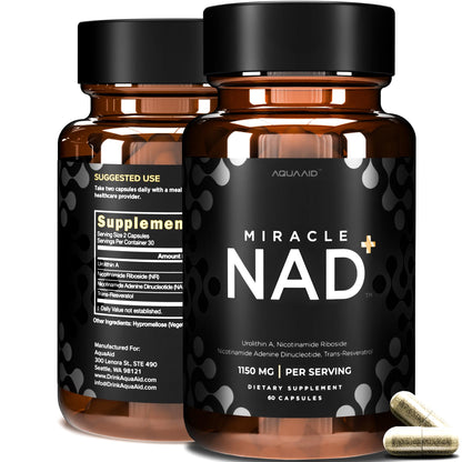 Miracle NAD+ Supplement – Urolithin A, NR & Trans‑Resveratrol (60 capsules)