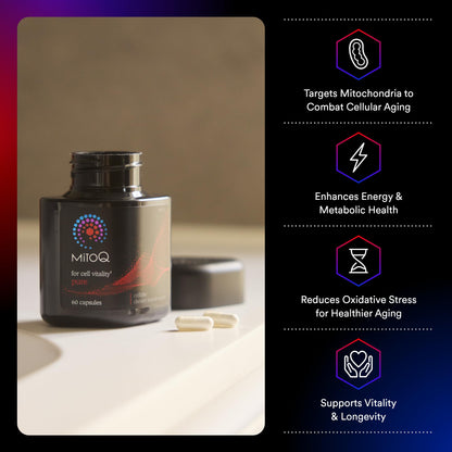 MitoQ Pure Advanced Mitochondria Supplement | Superior Bioavailability for Energy, Aging & Vitality