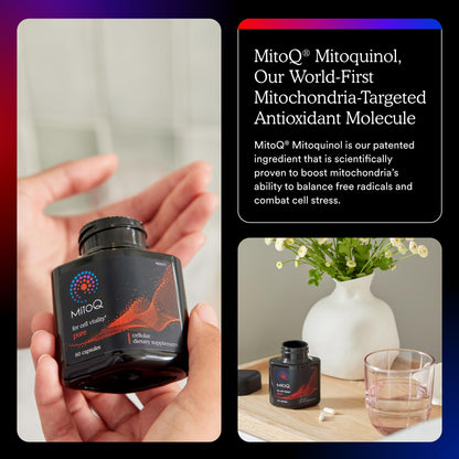 MitoQ Pure Advanced Mitochondria Supplement | Superior Bioavailability for Healthy Aging, Energy, Heart Health & Mobility