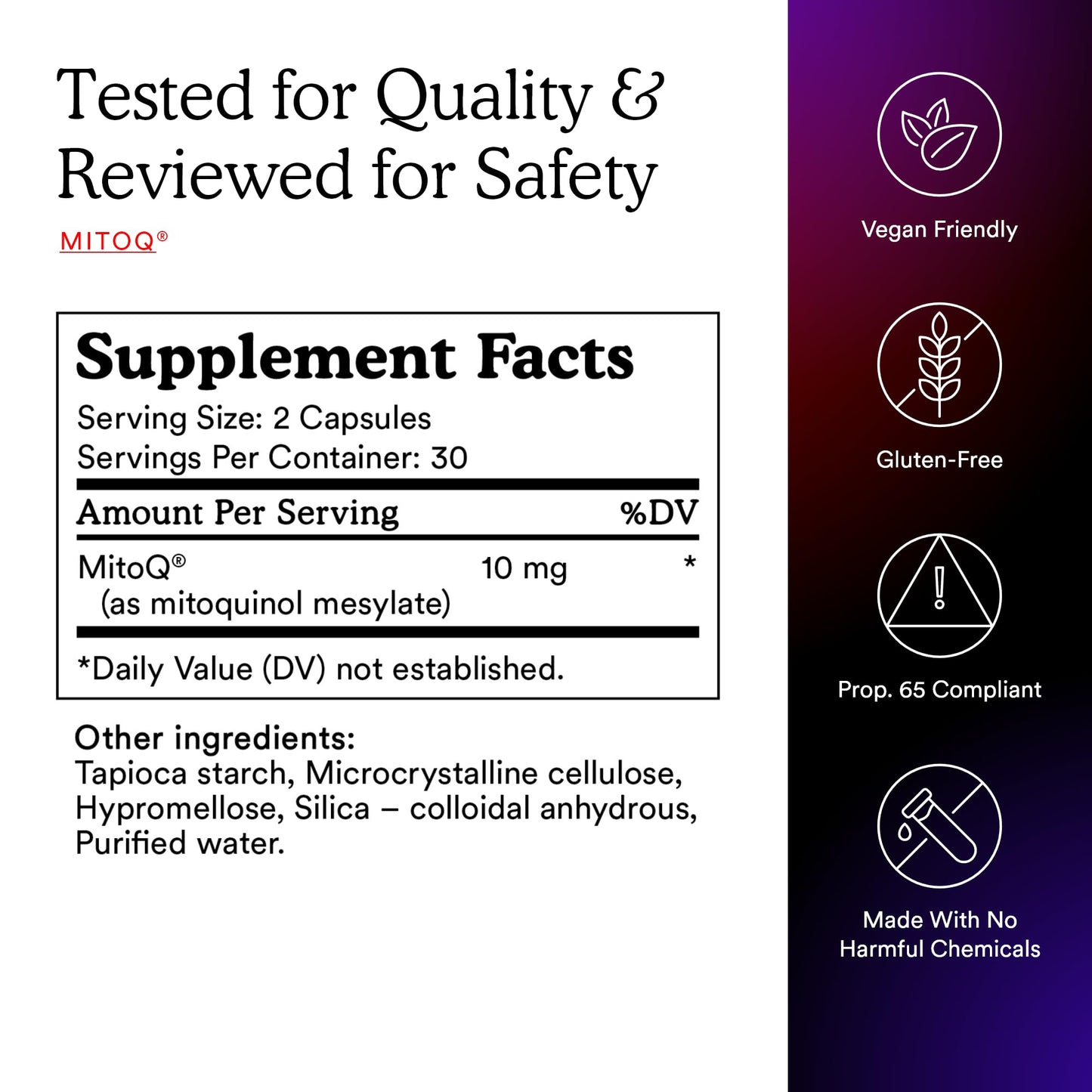 MitoQ Pure Advanced Mitochondria Supplement | Superior Bioavailability for Energy, Aging & Vitality