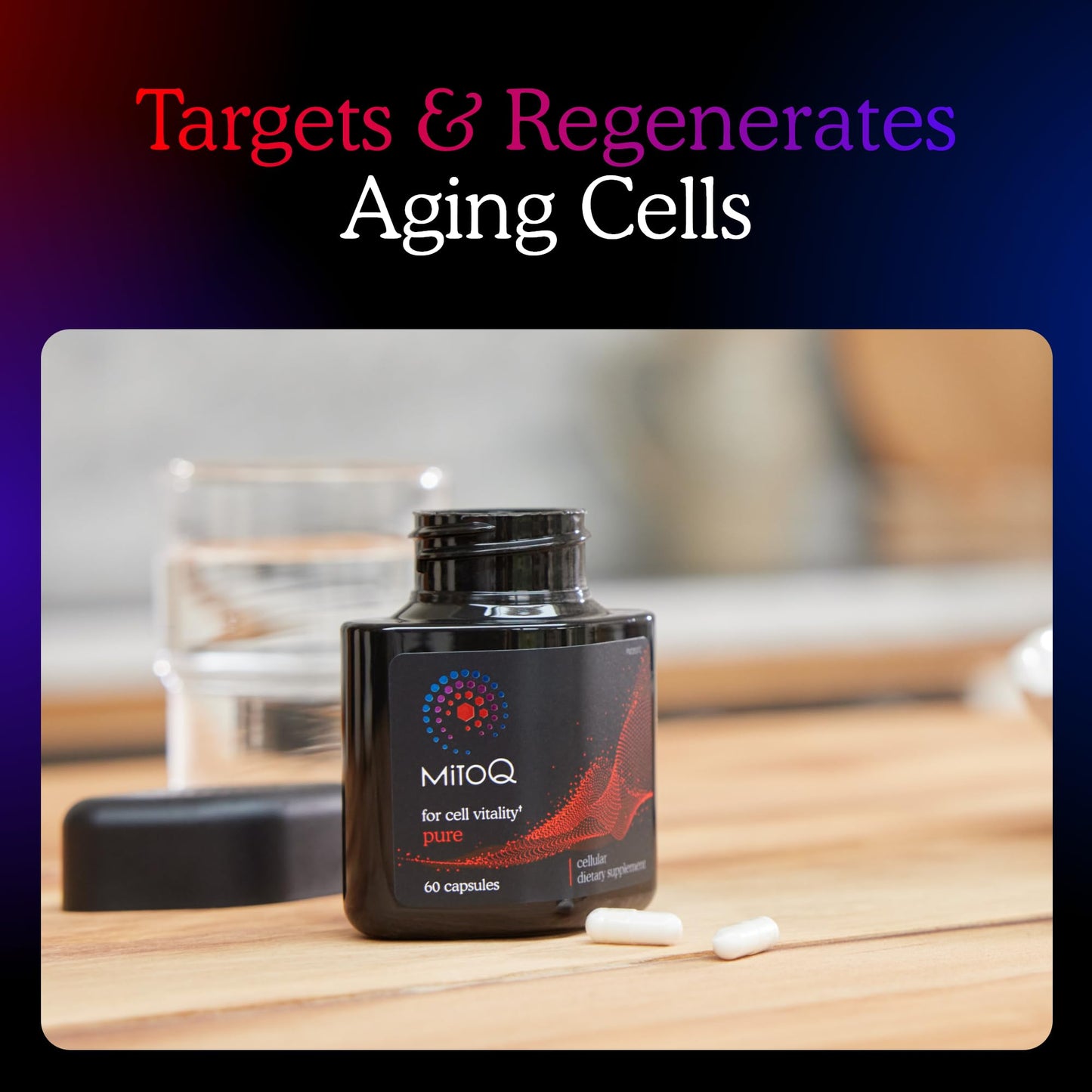 MitoQ Pure Advanced Mitochondria Supplement | Superior Bioavailability for Healthy Aging, Energy, Heart Health & Mobility