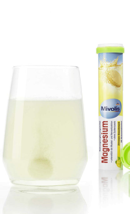 Mivolis Magnesium Effervescent Tablets - Dietary Supplements 8 Tubes x 20 pcs | Germany
