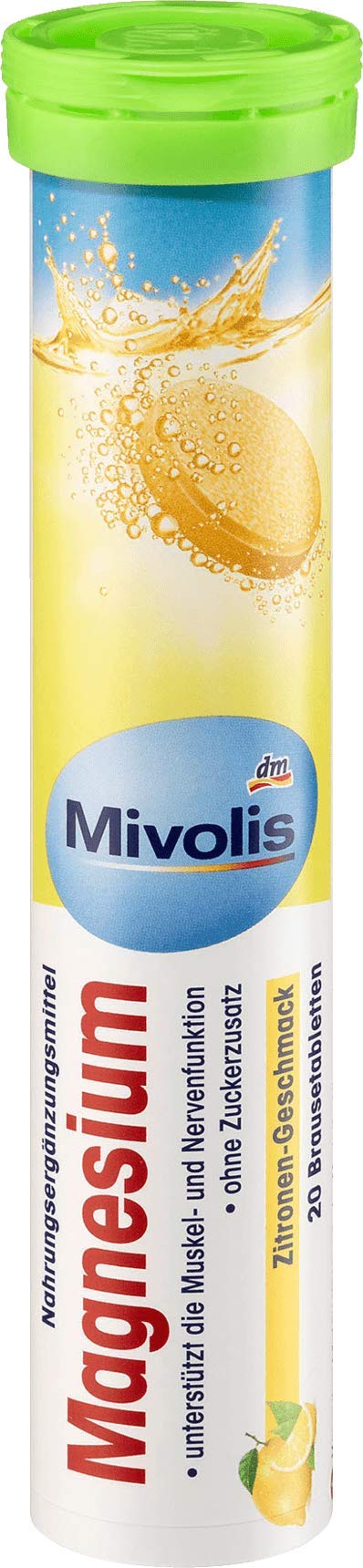 Mivolis Magnesium Effervescent Tablets - Dietary Supplements 8 Tubes x 20 pcs | Germany