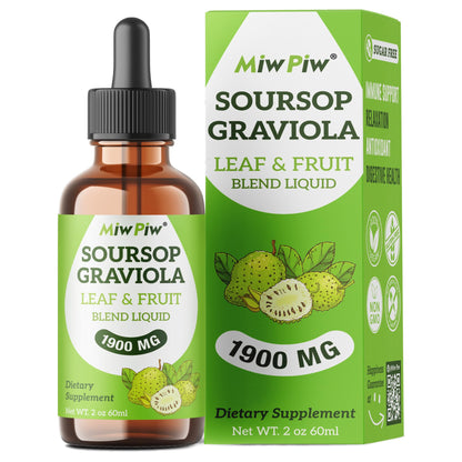 MiW Piw Soursop Graviola Liquid Drops 1900MG – Sleep Support & Immune Boost