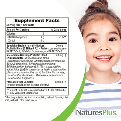 NaturesPlus Animal Parade Probiotic - Mixed Berry for Kids | Gut Health & Immunity | Vegan & Gluten Free