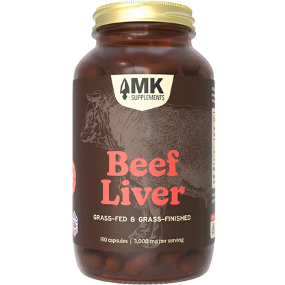 MK Supplements Grass Fed Beef Liver Supplement – Energy, Digestion & Immunity – Non-GMO, Freeze-Dried, 30 Servings