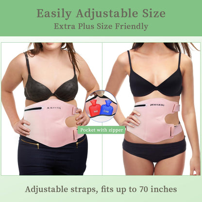 MMPANG Organic Castor Oil Pack Wraps - Reusable Waist & Neck Pads (Plus Size)