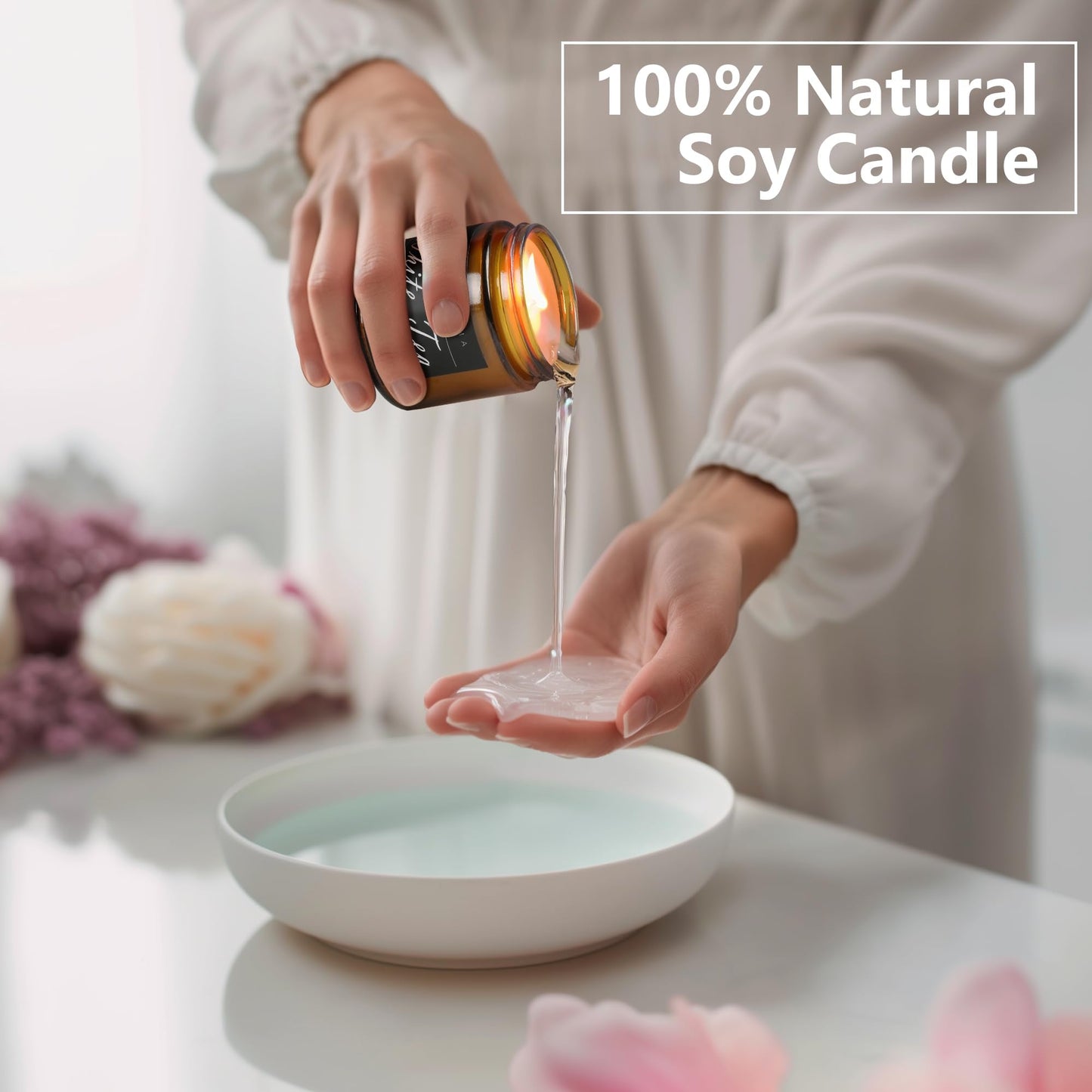MOASITN Patchouli Scented Candle – Natural Soy, Handmade 7oz Jar | Aromatherapy Gift for Women & Men