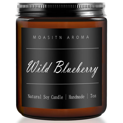 MOASITN Blueberry Scented Soy Candle 7oz | Handmade Aromatherapy Jar Gift