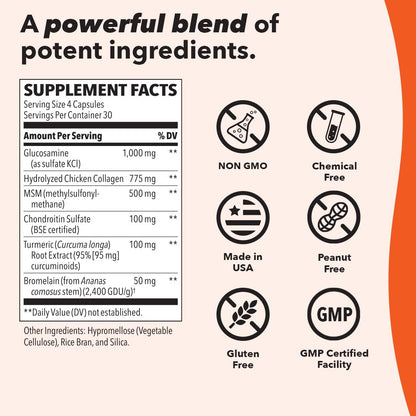 LifeSeasons Mobili-T Joint Support Supplement - MSM, Chondroitin, Collagen, Glucosamine & Turmeric | 208 Capsules