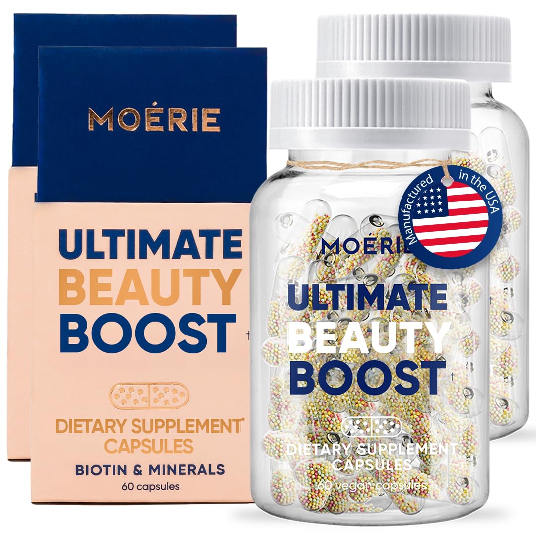 Moerie Hair Growth Supplements – Beadlet Delivery, Biotin & Q10 (120 Pills)