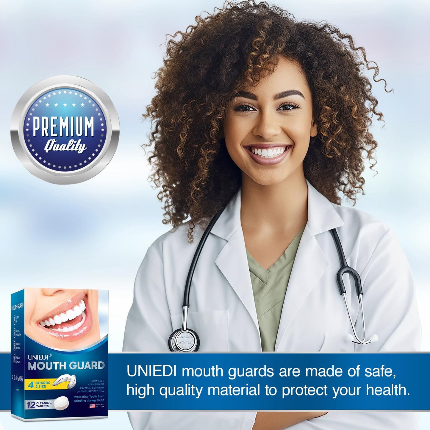 Anti Grinding Guard – Mouth Guard for Grinding Teeth at Night (12 Cleaning Tablets)