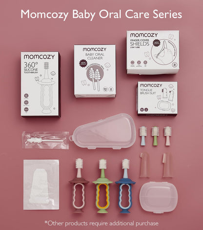 Momcozy Baby Toothbrush Green – 6-12 Months & 1-2 Years Toddler Oral Cleaner