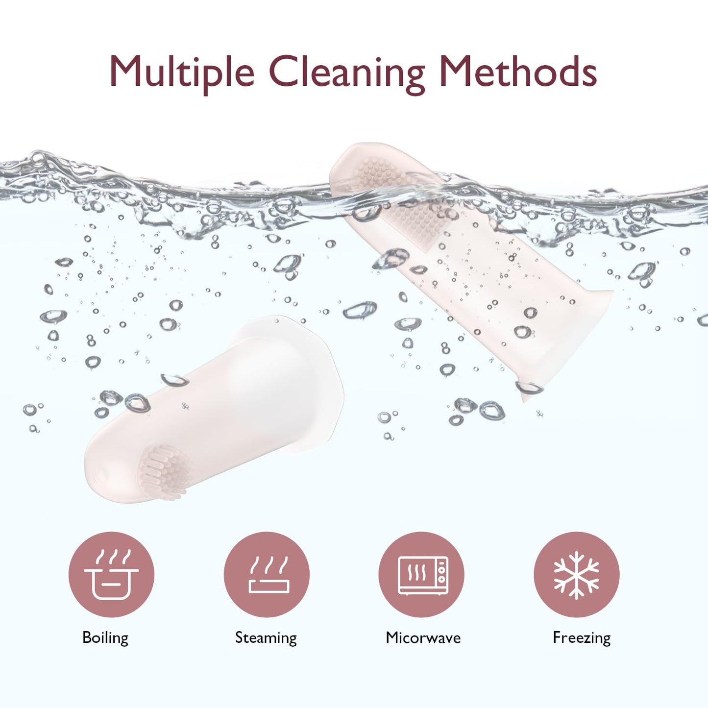 Momcozy Silicone Finger Toothbrush for Baby – 2 Pack Teething & Training