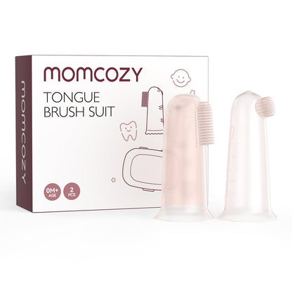 Momcozy Silicone Finger Toothbrush for Baby – 2 Pack Teething & Training