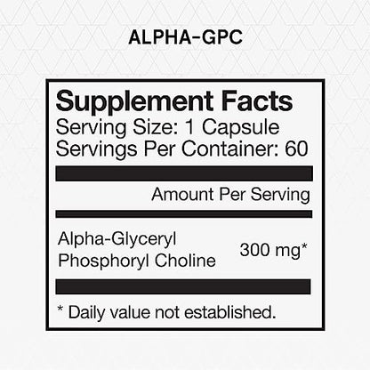 Momentous Alpha GPC Supplement – Cognitive Support, NSF Certified for Sport, GMO- & Gluten-Free | 60 Servings