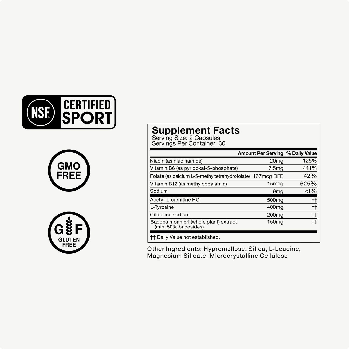 Momentous Brain Drive Nootropic Supplement | Focus & Memory Support | NSF Certified for Sport | 30 Servings