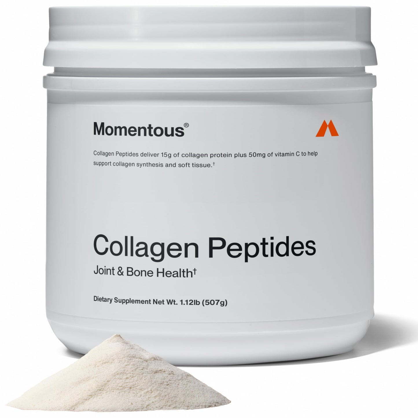 Momentous Grass-Fed Collagen Peptides Powder with Fortigel & Vitamin C – NSF Certified for Sport