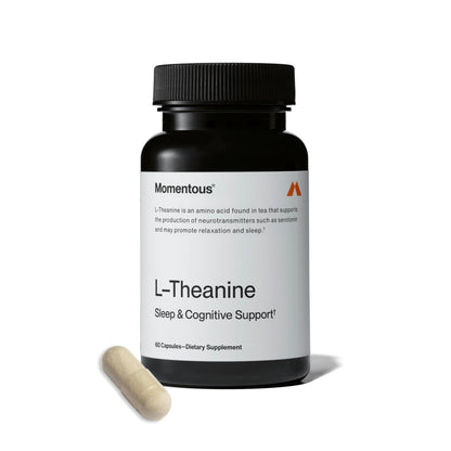 Momentous L-Theanine Supplement – 200 mg Capsules for Relaxation & Focus | NSF Certified for Sport | Gluten- & GMO-Free | 60 Servings