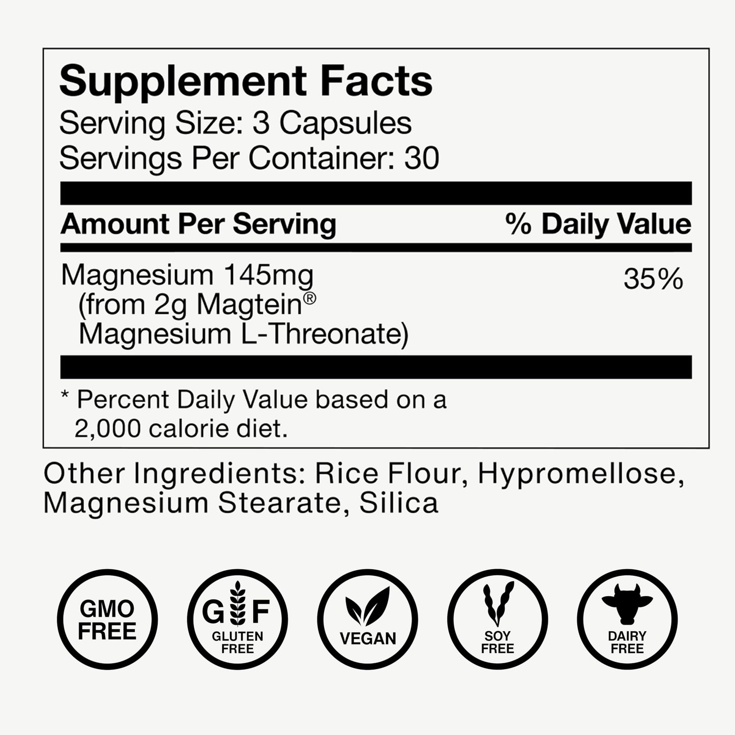 Momentous Magtein Magnesium L-Threonate – Brain & Sleep Support, 145 mg, 30 Servings, NSF Certified for Sport