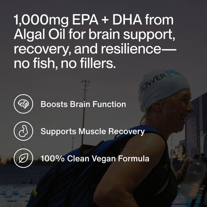 Momentous Vegan Omega-3 - Plant-Based EPA & DHA from Algae Oil | 1,000 mg per Serving | NSF Certified for Sport | 30 Servings