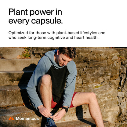Momentous Vegan Omega-3 - Plant-Based EPA & DHA from Algae Oil | 1,000 mg per Serving | NSF Certified for Sport | 30 Servings