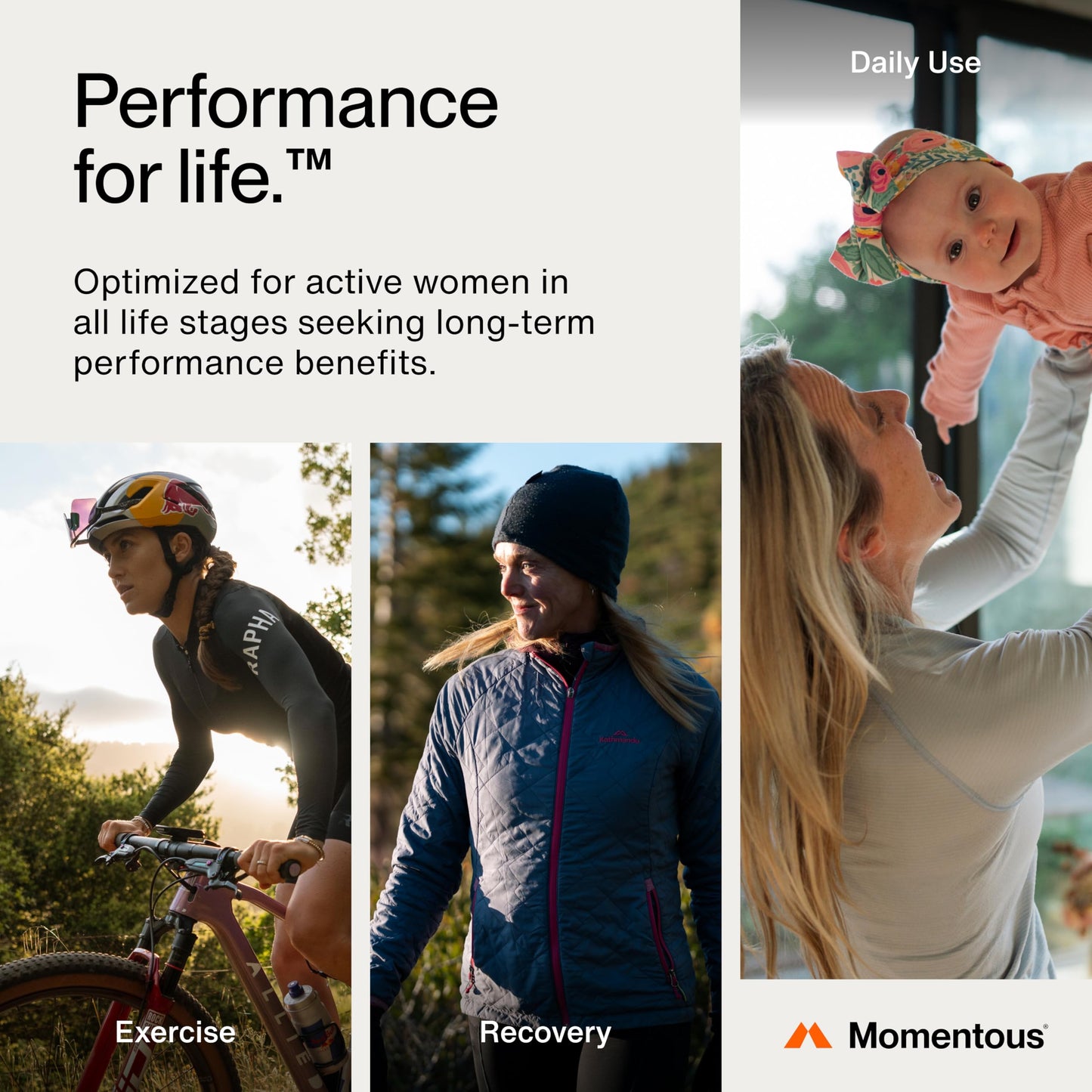 Momentous The Women's Three Bundle - Iron+, Calcium & Vitamin D3 (2,000 IU) | NSF Certified for Sport | Gluten-Free | 60 Servings