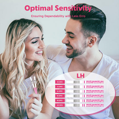 MomMed LH25 Ovulation Test Strips - 25 Cups, 99% Accurate | Pink