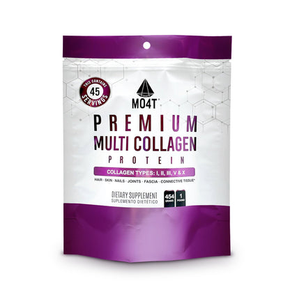 MO4T MOMOF4TRANSFORM Hydrolyzed Multi Collagen Powder | Sugar-Free, Grass-Fed | 1 lb | Hair, Skin & Nails