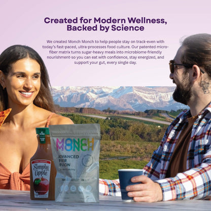 Monch Monch Prebiotic Fiber Powder Unflavored — Calorie-Absorbing Soluble Fiber for Gut Health, Vegan & Sugar-Free (28 Ct)