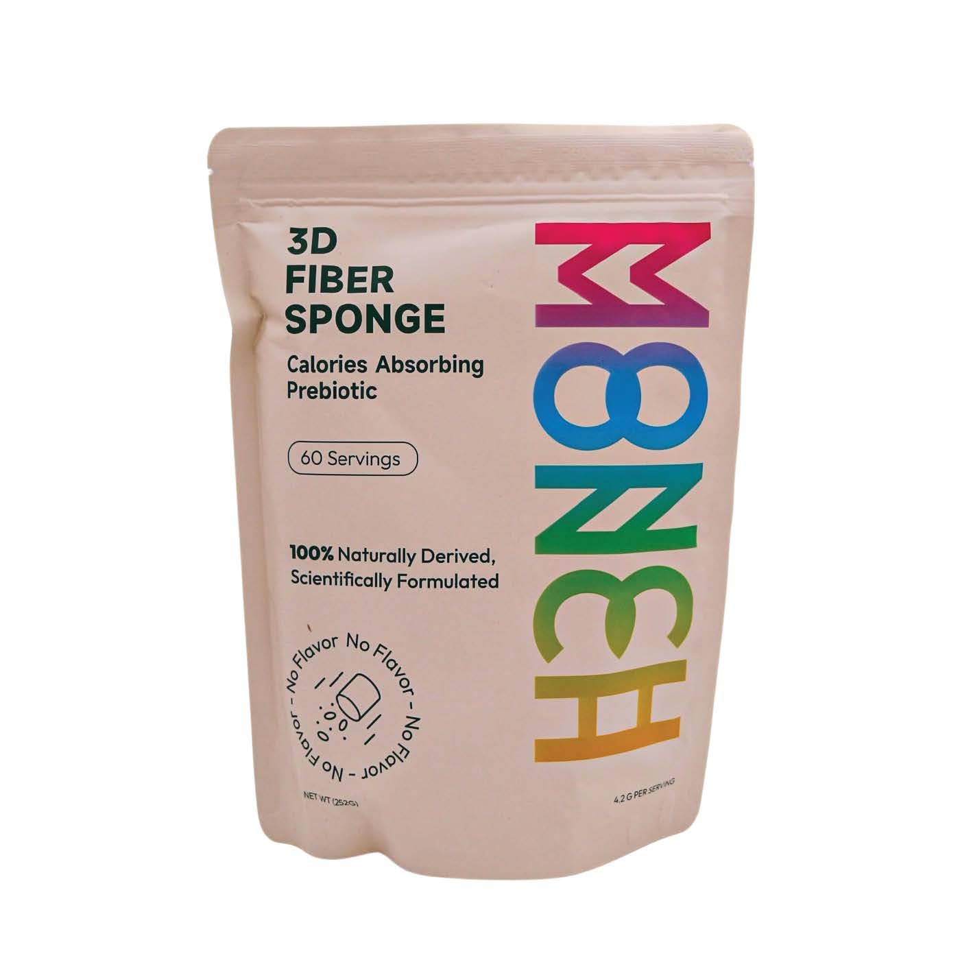 Monch Monch Calorie Absorbing Fiber Sponge – 60 Ct | Vegan, Sugar-Free Konjac Gum & Prebiotic Fiber