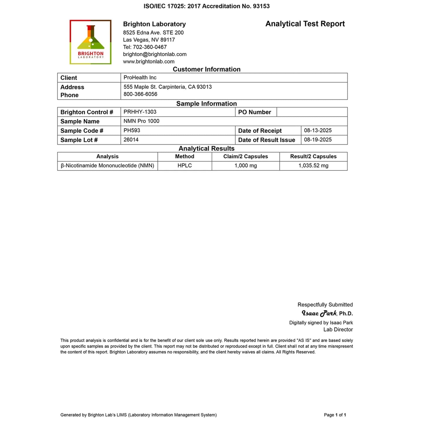 ProHealth NMN Pro 1000 | Clinically Studied Uthever NMN — NAD+ Precursor | USA Made