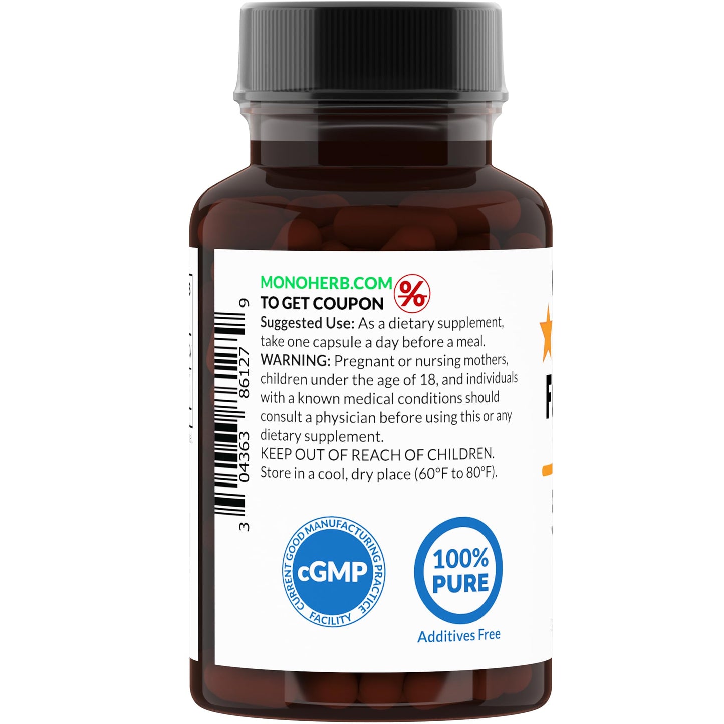 MONOHERB Fucoidan 85% 500 mg – 90 Capsules | Immune Support
