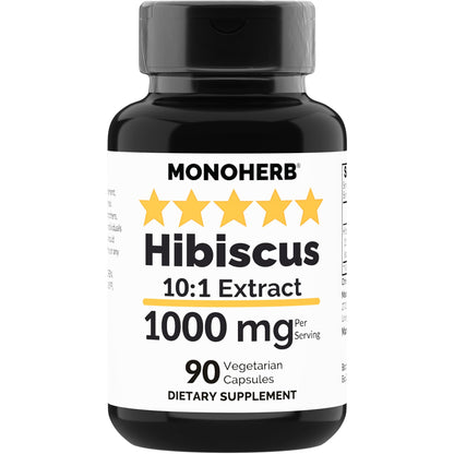 MONOHERB Hibiscus Extract 1000 mg - 90 Vegetarian Capsules