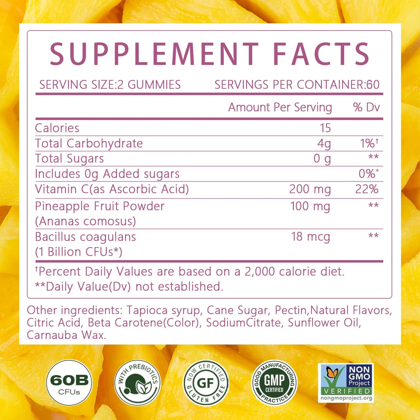 Montue Premium Diamond Feminine Balance Gummies - pH Balance with Prebiotics & Lactobacillus Probiotic Blend, Hawaiian Pineapple, Immune Support, Vegan & Non-GMO (60 Gummies)