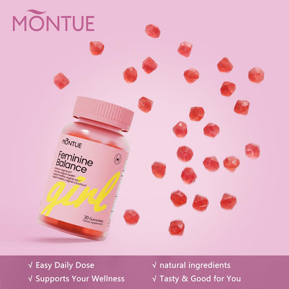 Montue Premium Diamond Feminine Balance Gummies – pH Balance, Probiotics, Prebiotics, Vegan